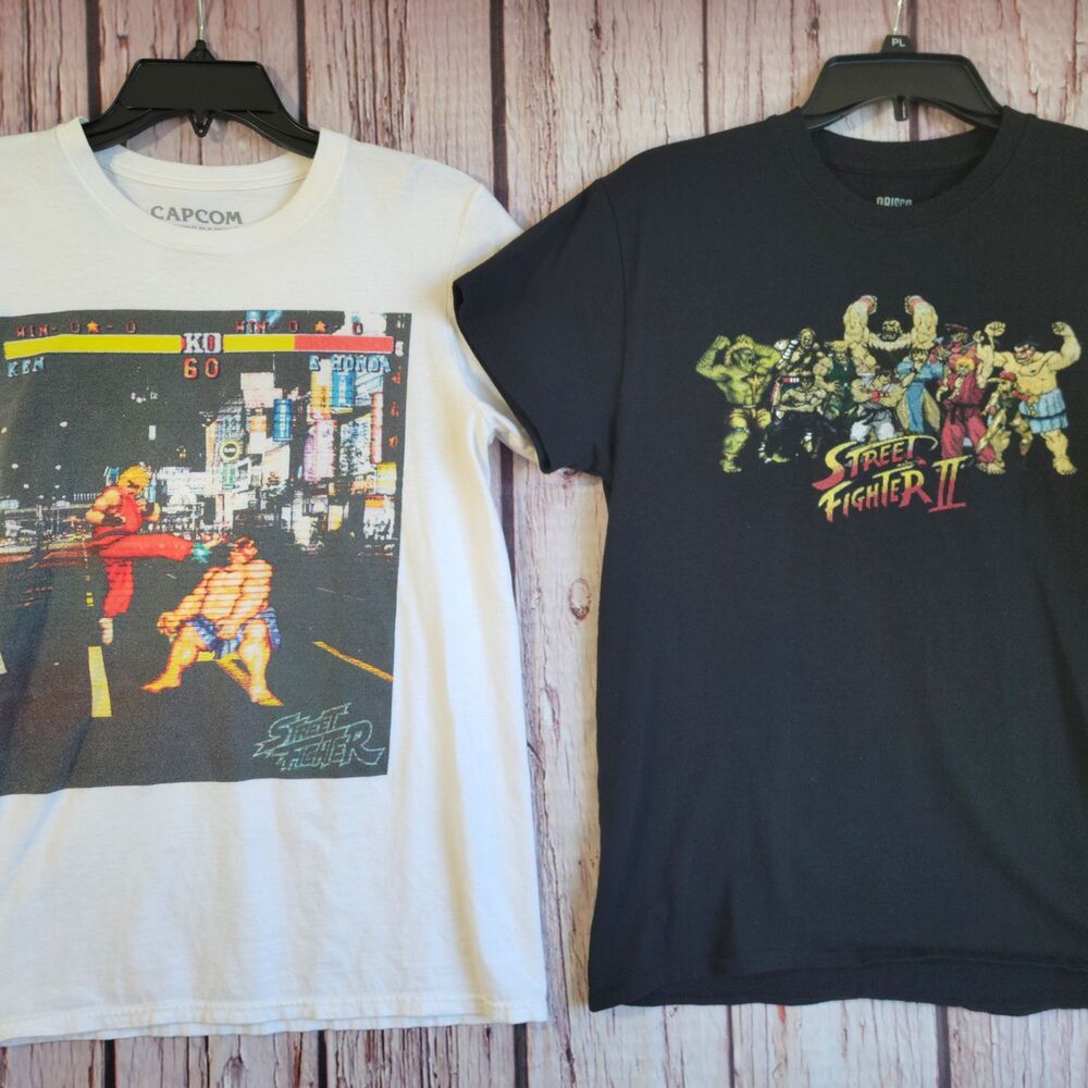 CAPCOM Street Fighter II Ken Graphic T-Shirt Lot 2 Crew Neck Short Sleeve S